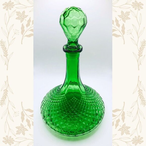 Vintage Empoli Green Glass Decanter - Genie Bottle - Picture 1 of 4